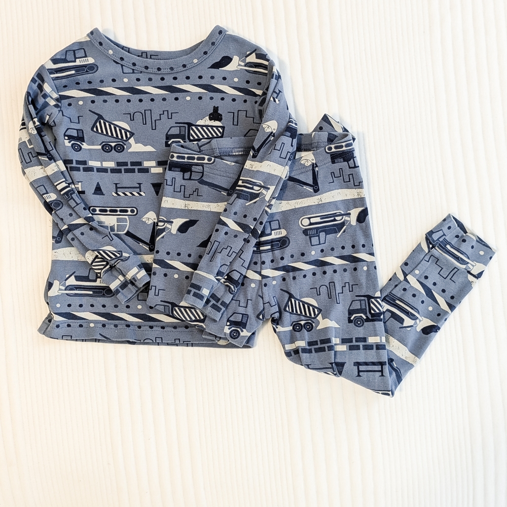GAP Kids Pajama Set with Blue Construction Theme